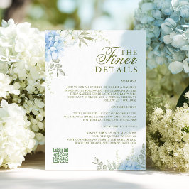 Tarjeta De Recepción Detalles de Boda Elegantes con Hortensias