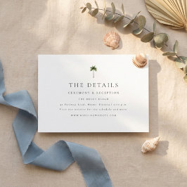 Tarjeta De Recepción Detalles de Boda Elegantes con Palma Mínima