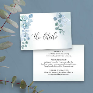 Tarjeta De Recepción Detalles de Boda Elegantes de Eucalipto Polvorient