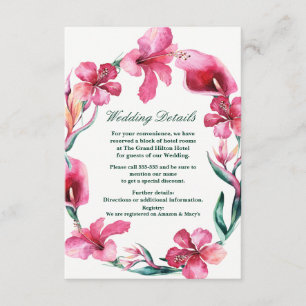 Tarjeta De Recepción Detalles de boda elegantes de flores hawaianas tro