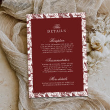 Detalles de boda elegantes de lujo en burgundy ant