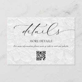 Tarjeta De Recepción Detalles de Boda Elegantes en Blanco y Negro