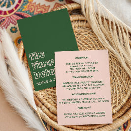 Tarjeta De Recepción Detalles de Boda Elegantes en Rosa Claro