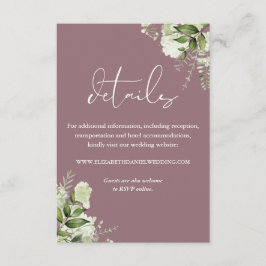 Tarjeta De Recepción Detalles de boda elegantes florales de vegetación 