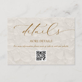 Tarjeta De Recepción Detalles de Boda Elegantes Mínimos de Crema