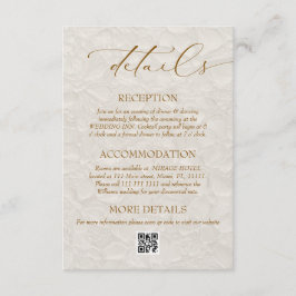 Tarjeta De Recepción Detalles de Boda Elegantes Mínimos Marrón Beige