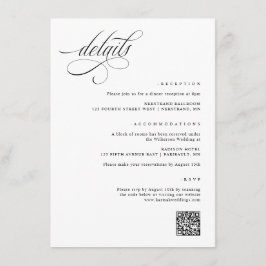 Tarjeta De Recepción Detalles de Boda Elegantes y Lujosos