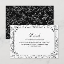 Detalles de Boda en Arte de Línea en Blanco y Negr
