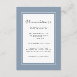 Tarjeta De Recepción Detalles de Boda en Azul Polvo con Bordes Modernos