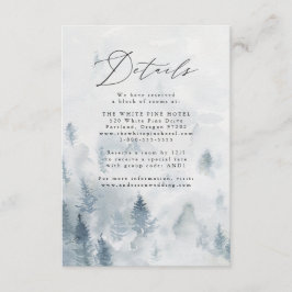 Tarjeta De Recepción Detalles de Boda en Bosque de Invierno Elegante