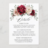 Detalles de Boda en Burgundy Champagne Marfil Malv