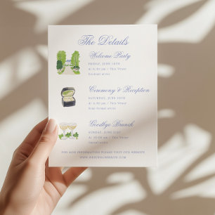 Tarjeta De Recepción Detalles de Boda en Casa de Campo