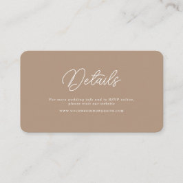 Tarjeta De Recepción Detalles de boda en código QR con escritura minima