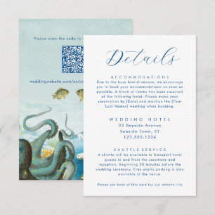 Tarjeta De Recepción Detalles de Boda en el Acuario Bajo el Mar