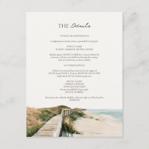 Tarjeta De Recepción Detalles de Boda en el Paseo de Avena de Mar Outer
