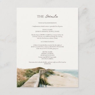 Tarjeta De Recepción Detalles de Boda en el Paseo de Avena de Mar Outer