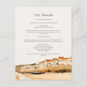 Tarjeta De Recepción Detalles de Boda en el Puerto Marítimo de Cornwall