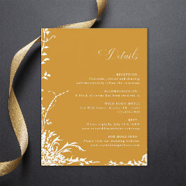 Tarjeta De Recepción Detalles de Boda en Jardín Botánico Ámbar