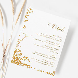 Tarjeta De Recepción Detalles de Boda en Jardín Botánico Romántico Ámba