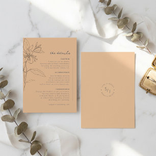 Tarjeta De Recepción Detalles de Boda en Jardín Lavado por el Sol ID128