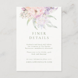 Tarjeta De Recepción Detalles de Boda en Jardín Pastel
