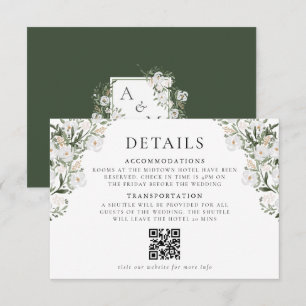 Tarjeta De Recepción Detalles de Boda en Mansión Campestre