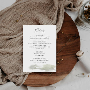 Tarjeta De Recepción Detalles de Boda en Montaña Brumosa 