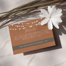 Tarjeta De Recepción Detalles de Boda en Naranja Quemado Rústico