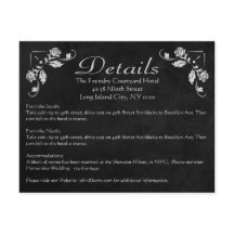 Detalles de Boda en Pizarra Negra Floral con Direc