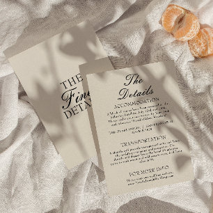 Tarjeta De Recepción Detalles de Boda Fancy Black Cream Old Money    