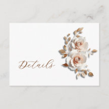 Detalles de boda floral 3D en oro rosa