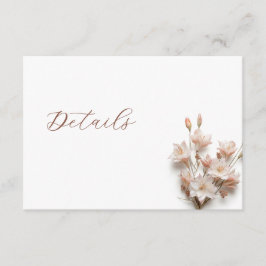 Tarjeta De Recepción Detalles de boda floral boho 3D