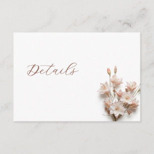 Tarjeta De Recepción Detalles de boda floral boho 3D