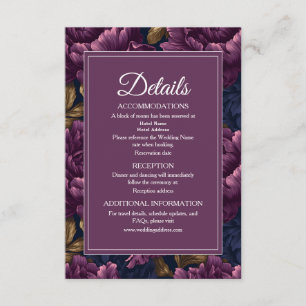 Tarjeta De Recepción Detalles de Boda Floral Clásico Romántico de Cirue