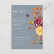 Detalles de Boda Floral de Jardín de Otoño Malhumo