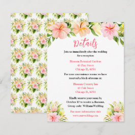Tarjeta De Recepción Detalles de Boda Floral de Jungla Tropical