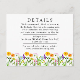 Tarjeta De Recepción Detalles de Boda Floral Elegante de Primavera