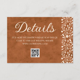 Tarjeta De Recepción detalles de boda floral mexicana código QR