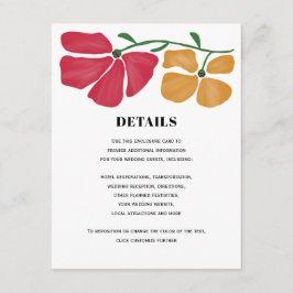 Tarjeta De Recepción Detalles de boda floral nouveau brillantes y color