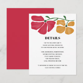 Tarjeta De Recepción Detalles de boda floral nouveau brillantes y color