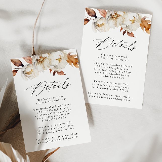 Tarjeta De Recepción Detalles de Boda Floral Otoño Rústico (Subido por el creador)