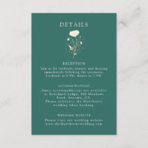 Detalles de Boda Floral Verde Esmeralda Elegante