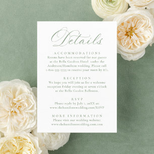 Tarjeta De Recepción Detalles de Boda Floral Victoriana Elegante en Ver