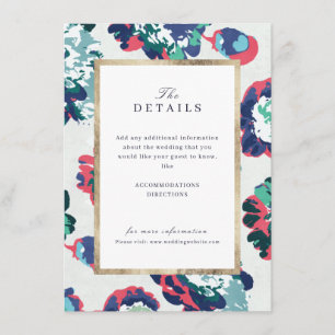 Tarjeta De Recepción Detalles de boda florales abstractos clásicos mode