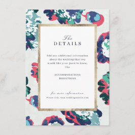 Tarjeta De Recepción Detalles de boda florales abstractos clásicos mode