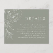 Detalles de boda florales de arte de línea blanca 