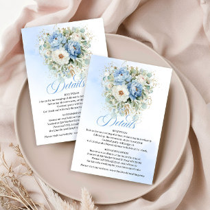 Tarjeta De Recepción Detalles de boda florales de eucalipto azul polvor