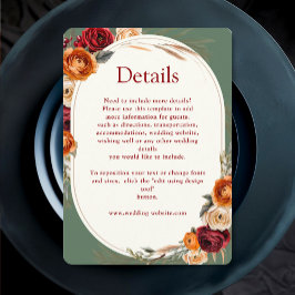 Tarjeta De Recepción Detalles de boda florales elegantes de salvia nara