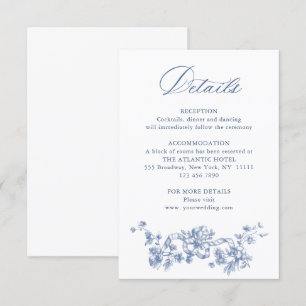 Tarjeta De Recepción Detalles de boda florales elegantes victorianos az