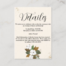 Detalles de Boda Florales Marrones y Crema Chic